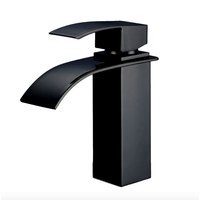 Exel Watefall Curve Basin Mixer - Black